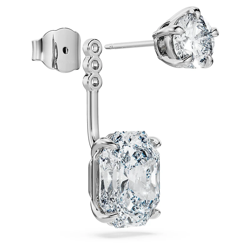 Octagon earring jackets, Lab-grown diamonds 9.65 ct tw, Mixed shapes, 18K white gold
