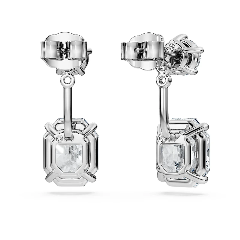 Octagon earring jackets, Lab-grown diamonds 9.65 ct tw, Mixed shapes, 18K white gold