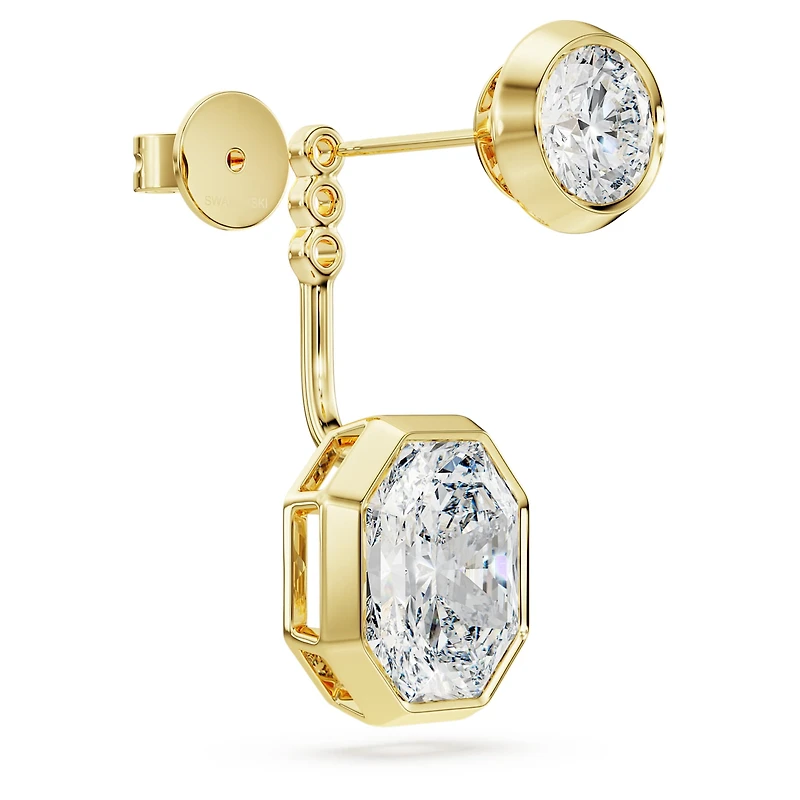 Octagon earring jackets, Lab-grown diamonds 7.70 ct tw, Mixed shapes, 18K yellow gold