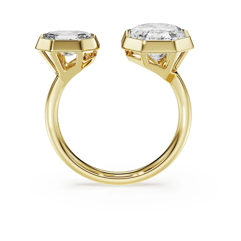 Octagon bezel ring, Lab-grown diamonds 4.10 ct tw, Octagon shape, 18K yellow gold
