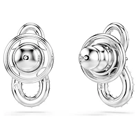 Hyperbola stud earrings, Round cut, Pavé, Infinity, White, Rhodium plated by SWAROVSKI