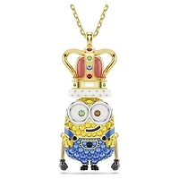 Minions King Bob pendant, Pavé, Multicoloured, 18K gold finish