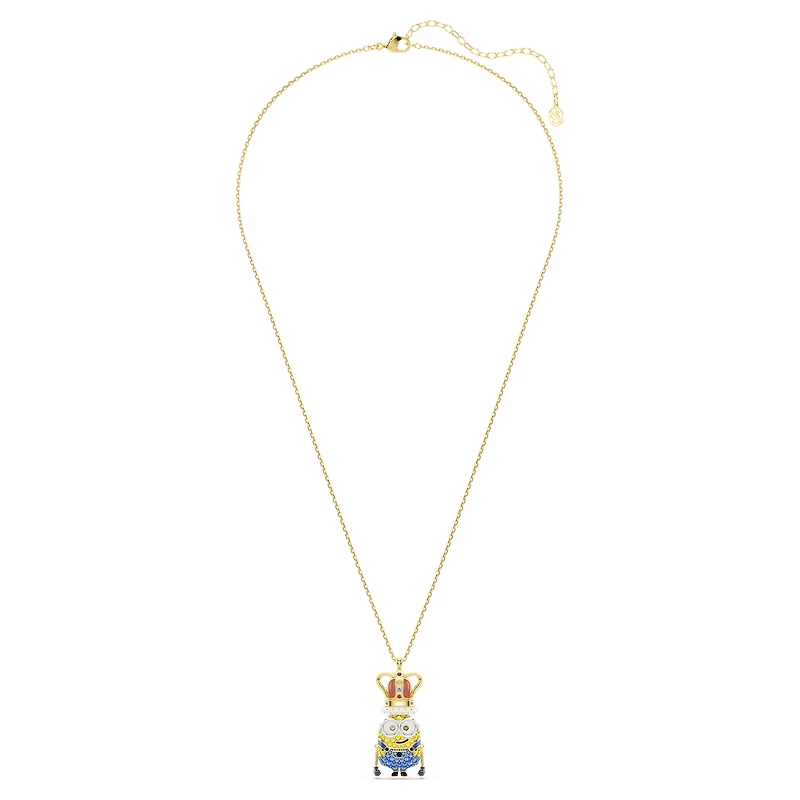 Minions King Bob pendant, Pavé, Multicoloured, 18K gold finish