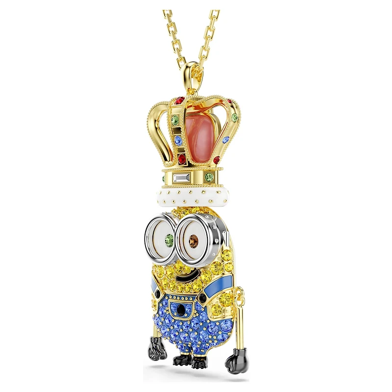 Minions King Bob pendant, Pavé, Multicoloured, 18K gold finish