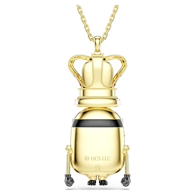 Minions King Bob pendant, Pavé, Multicoloured, 18K gold finish