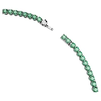 Matrix Tennis necklace, Round cut, Green, Ruthenium plated by SWAROVSKI