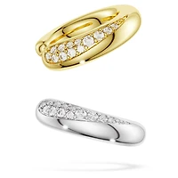 Swarovski Classica ear cuffs, Round cut, White, Sterling silver, 18K gold finish