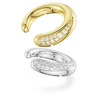 Swarovski Classica ear cuffs, Round cut, White, Sterling silver, 18K gold finish