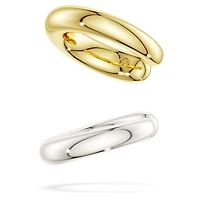 Swarovski Classica ear cuffs, Round cut, White, Sterling silver, 18K gold finish
