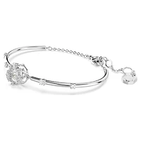 Constella bangle, Round cut, Dancing stone, White, Rhodium plated by SWAROVSKI