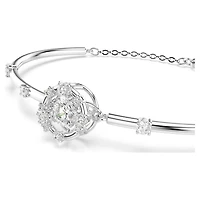 Constella bangle, Round cut, Dancing stone, White, Rhodium plated by SWAROVSKI