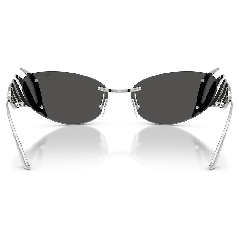 Sunglasses, Cat-Eye shape, Swan, Silver Tone by SWAROVSKI