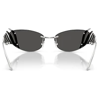 Sunglasses, Cat-Eye shape, Swan, Silver Tone by SWAROVSKI