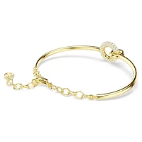 Dextera bangle, Round cut, White, 18K gold finish