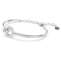 Dextera bangle, Round cut, White, Rhodium plated by SWAROVSKI