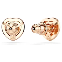 One stud earrings, Heart cut, Pavé, Heart, Pink, Mixed metal finish by SWAROVSKI