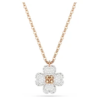 Latisha pendant, Pavé, Clover, Multicoloured, 18K rose gold finish