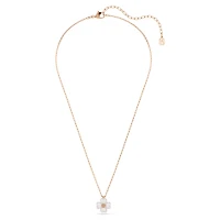 Latisha pendant, Pavé, Clover, Multicoloured, 18K rose gold finish