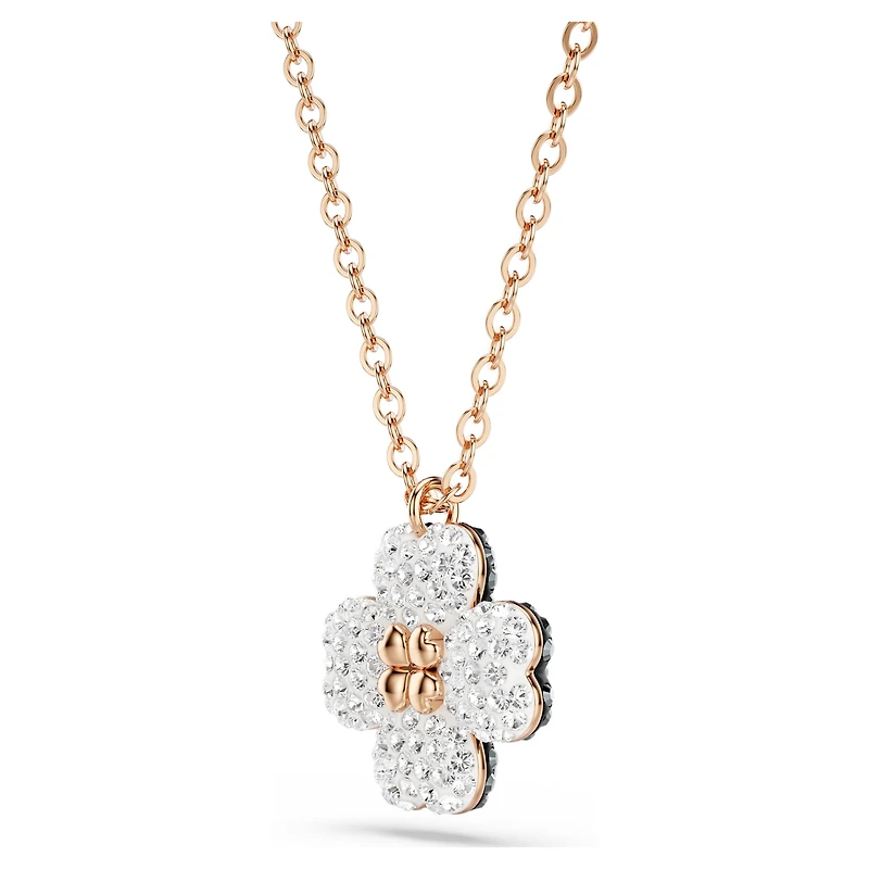 Latisha pendant, Pavé, Clover, Multicoloured, Rose gold-tone plated by SWAROVSKI