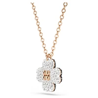 Latisha pendant, Pavé, Clover, Multicoloured, Rose gold-tone plated by SWAROVSKI