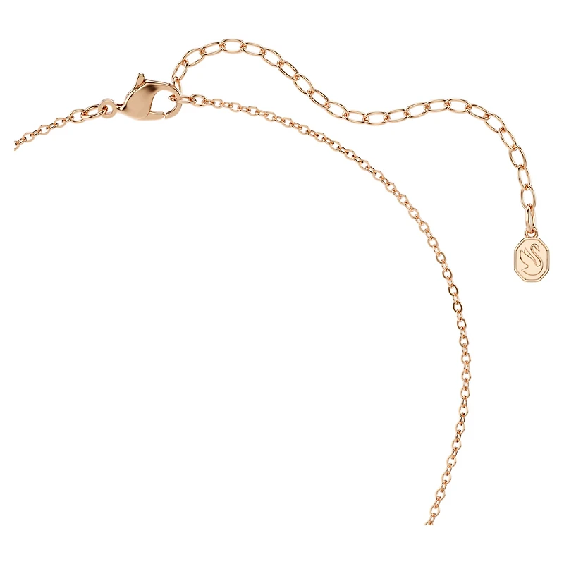 Latisha pendant, Pavé, Clover, Multicoloured, 18K rose gold finish
