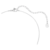 Lifelong pendant, Pavé, Bow, White, Rhodium plated by SWAROVSKI