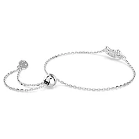Lifelong bracelet, Pavé, Bow, White, Rhodium plated by SWAROVSKI