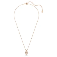 One pendant, Heart cut, Pavé, Heart, Pink, 18K rose gold finish