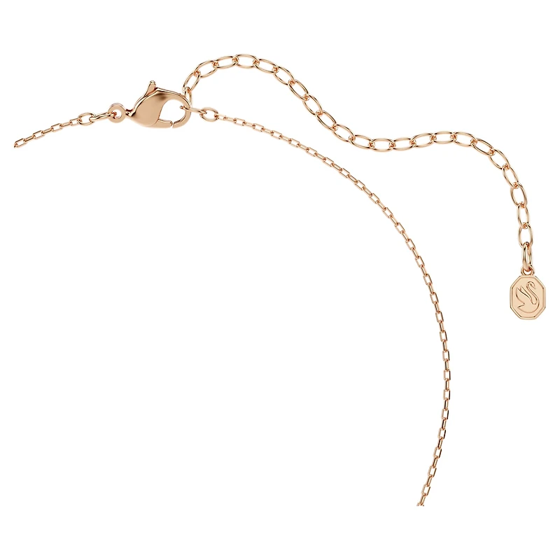 One pendant, Heart cut, Pavé, Heart, Pink, Mixed metal finish by SWAROVSKI