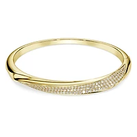 Swarovski Classica bangle, Round cut, White, Sterling silver, 18K gold finish