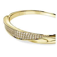 Swarovski Classica bangle, Round cut, White, Sterling silver, 18K gold finish