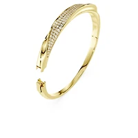 Swarovski Classica bangle, Round cut, White, Sterling silver, 18K gold finish
