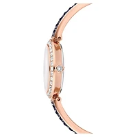 Matrix pearl bangle watch, Swiss Made, Crystal bracelet, Black, Rose gold-tone finish by SWAROVSKI