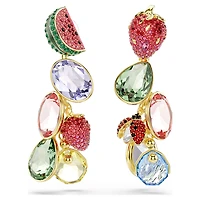 Idyllia clip earrings, Mixed cuts, Multicoloured, Gold-tone plated by SWAROVSKI