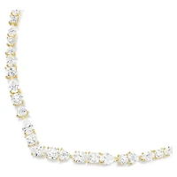 Mesmera necklace, Mixed cuts, White, 18K gold finish