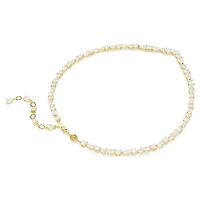 Mesmera necklace, Mixed cuts, White, 18K gold finish