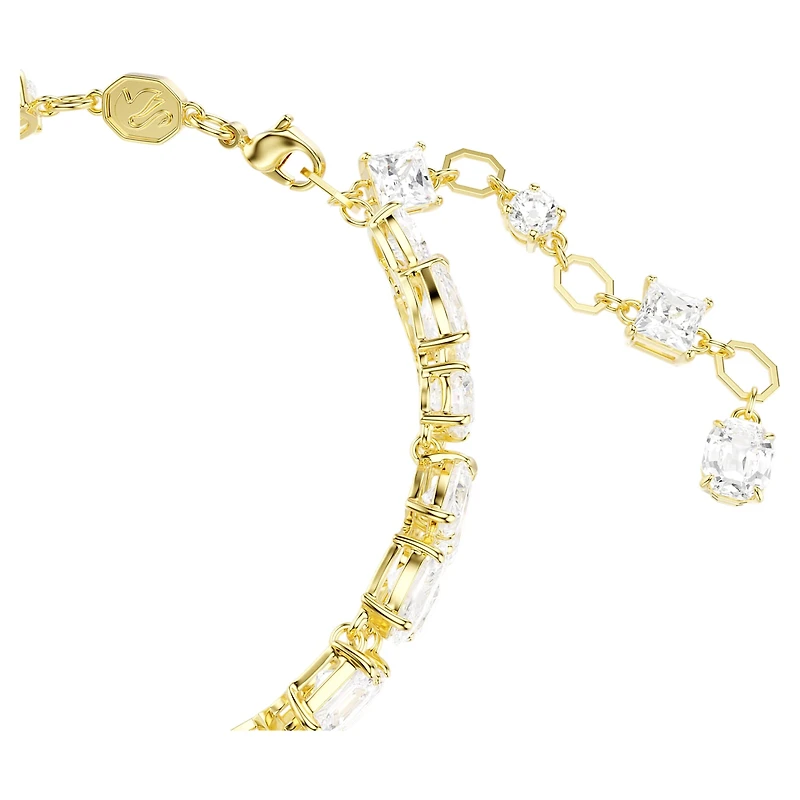 Mesmera bracelet, Mixed cuts, White, 18K gold finish