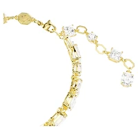 Mesmera bracelet, Mixed cuts, White, 18K gold finish