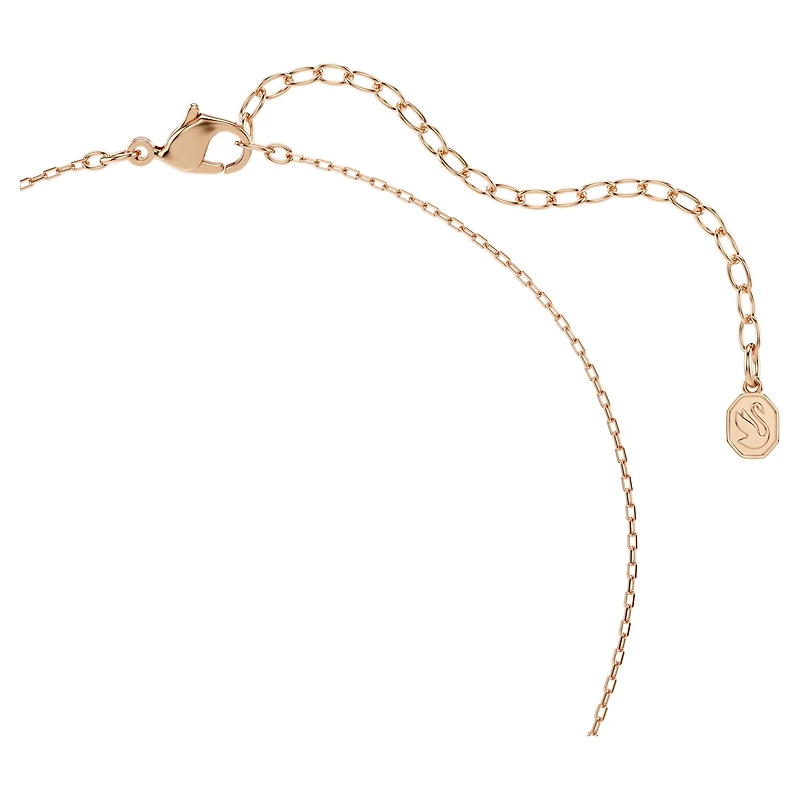 One set, Heart cut, Pavé, Heart, Pink, 18K rose gold finish