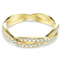 Infinity ring, Pavé, White, Gold-tone plated by SWAROVSKI