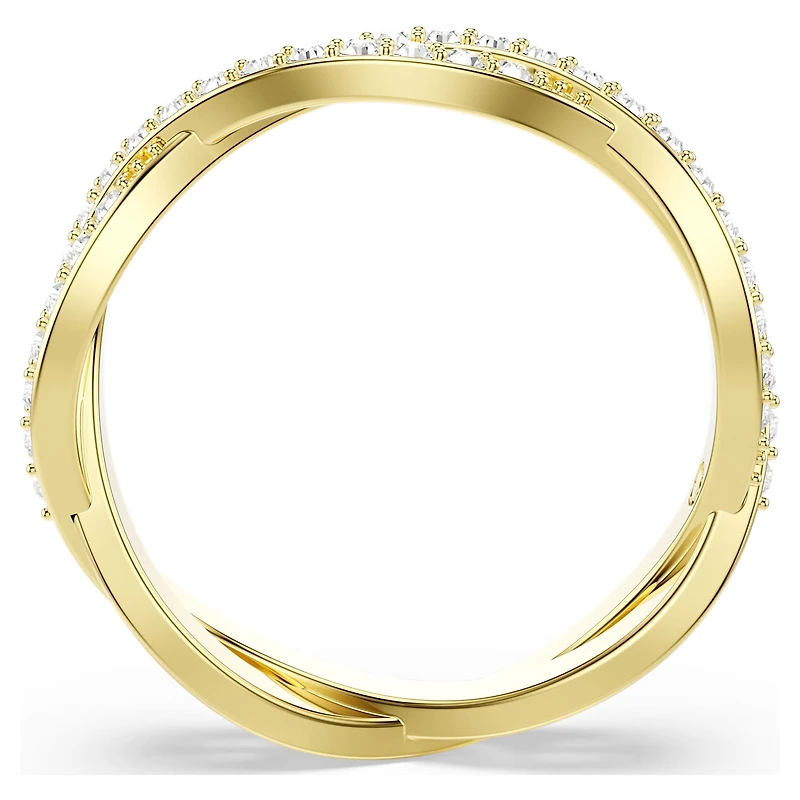 Infinity ring, Pavé, White, Gold-tone plated by SWAROVSKI