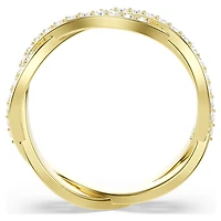 Infinity ring, Pavé, White, Gold-tone plated by SWAROVSKI