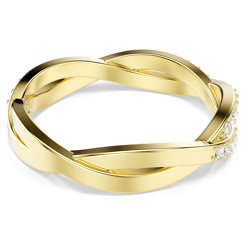 Infinity ring, Pavé, White, Gold-tone plated by SWAROVSKI