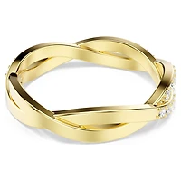 Infinity ring, Pavé, White, Gold-tone plated by SWAROVSKI