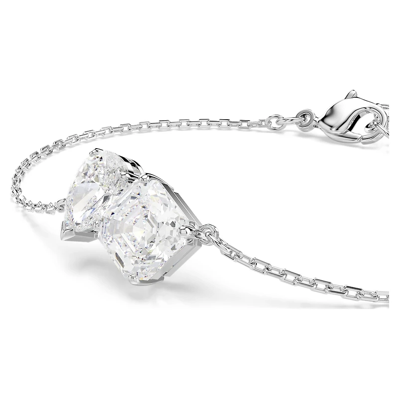 Mesmera bracelet, Mixed cuts, White, Rhodium plated