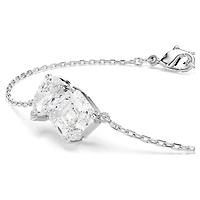 Mesmera bracelet, Mixed cuts, White, Rhodium plated