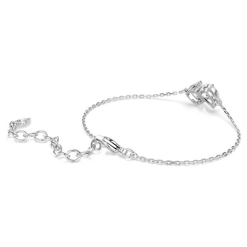 Mesmera bracelet, Mixed cuts, White, Rhodium plated
