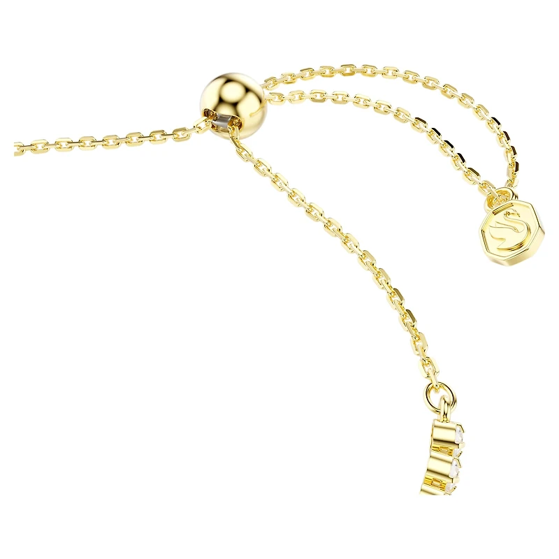 Idyllia bracelet, Mixed cuts, Heart with arrow, White, 18K gold finish