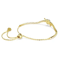 Idyllia bracelet, Mixed cuts, Heart with arrow, White, 18K gold finish