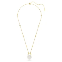Idyllia pendant, Mixed cuts, Heart, White, 18K gold finish